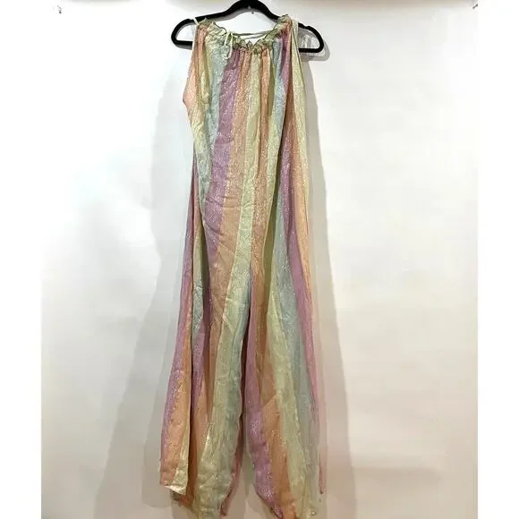 NEW Anthropologie x Sundress Sophie Jumpsuit in Marbella Mix Pastel M / L NWT - Picture 6 of 14